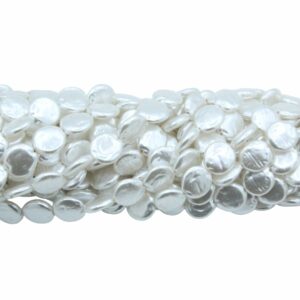 Coin Pearls - 13mm - White - 55cm Strand