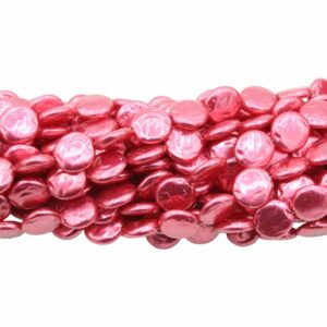 Coin Pearls - 13mm - Indian Pink - 55cm Strand