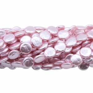 Coin Pearls - 13mm - Pink - 55cm Strand