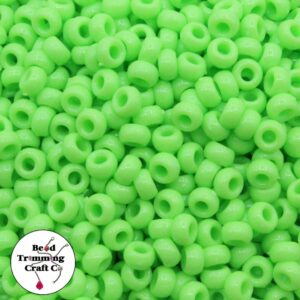 Pony Beads – 7mm – Light Green Opaque - Price per gram