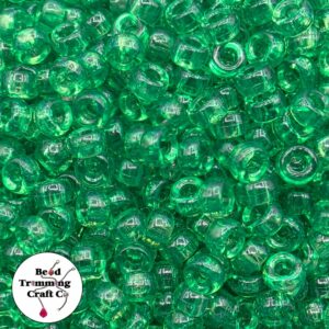 Pony Beads – 7mm – Green Transparent - Price per gram
