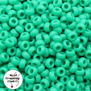 Pony Beads – 7mm – Green Opaque - Price per gram