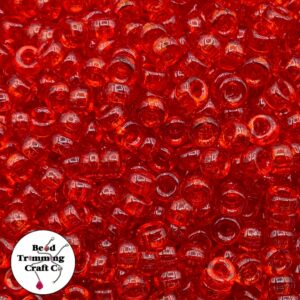 Pony Beads – 7mm – Red Transparent - Price per gram