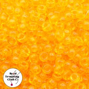Pony Beads – 7mm – Orange Transparent - Price per gram