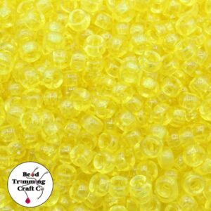 Pony Beads – 7mm – Yellow Transparent - Price per gram