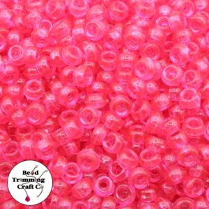 Pony Beads – 7mm – Pink Transparent - Price per gram