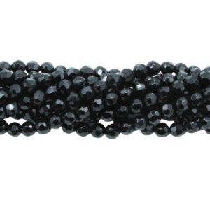 Black Agate - 4mm Faceted - 40cm Strand