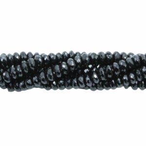 Black Onyx - 6mm Faceted Briolette - 40cm Strand