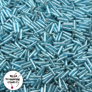 Bugle Bead - 7mm - Light Blue Silverlined - Price Per Gram