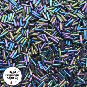 Bugle Bead - 7mm - Purple Iris - Price Per Gram