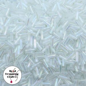 Bugle Bead - 7mm - AB Transparent - Price Per Gram