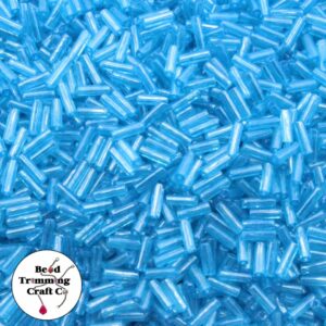 Bugle Bead - 7mm - Light Blue Transparent - Price Per Gram