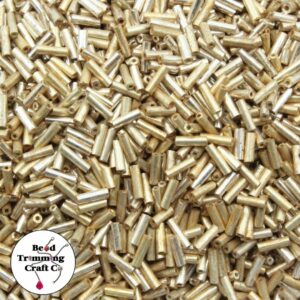 Bugle Bead - 7mm - Gold Metallic - Price Per Gram