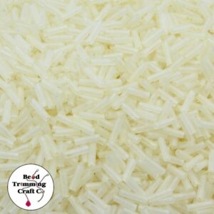 Bugle Bead - 7mm - Cream Transparent - Price Per Gram