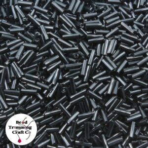 Bugle Bead - 7mm - Black - Price Per Gram