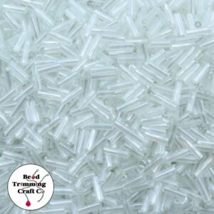 Bugle Bead - 7mm - Clear Luster - Price Per Gram