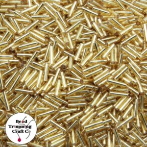 Bugle Bead - 7mm - Gold Silverlined - Price Per Gram
