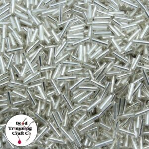 Bugle Bead - 7mm - Clear Silverlined - Price Per Gram