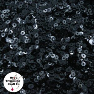 Sequin - Round - Flat – 3mm – Black - Price per gram