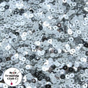 Sequin - Round - Flat – 2mm – Silver - Price per gram