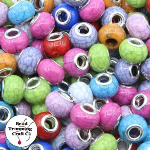 Spacer / Rondelle Bead - 14mm - Crackle Opaque Mix