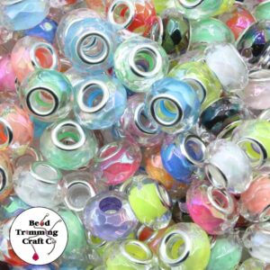 Spacer / Rondelle Faceted Bead - 15mm - Colourlined Mix