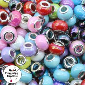 Spacer / Rondelle Bead - 14mm - Iridescent Opaque Mix