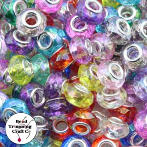 Spacer / Rondelle Faceted Bead - 15mm - Transparent Mix
