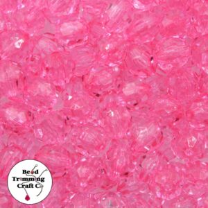 Round Faceted - 12mm - Rose