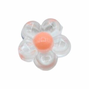 Flower Bead - Colourlined - 12mm - Clear / Apricot