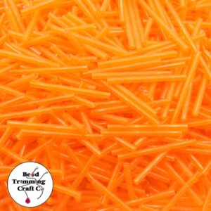 Bugle Bead - 25mm - Orange Transparent - Price Per Gram