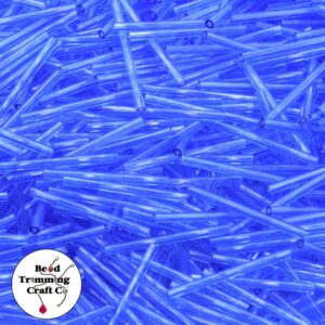 Bugle Bead - 25mm - Blue Transparent - Price Per Gram