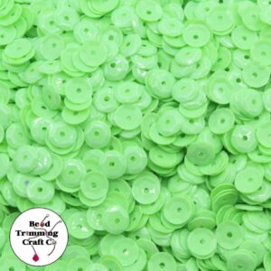 Sequin - Round - Cup – 6mm – Green Apple - Price per gram