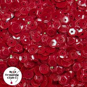 Sequin - Round - Cup – 10mm - Red Dark Cherry - Price per gram