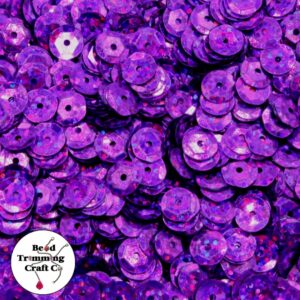 Sequin - Round - Cup – 8mm – Pink Fuchsia Laser - Price per gram