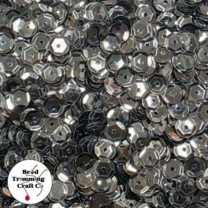 Sequin - Round - Cup – 10mm – Gun Metal - Price per gram