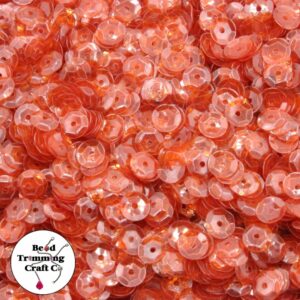Sequin - Round - Cup – 10mm - Red Ind Transparent - Price per gram