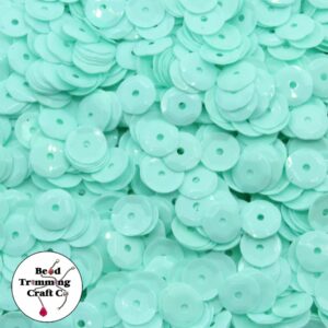 Sequin - Round - Cup – 10mm – Green Mint Alabaster - Price per gram