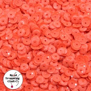 Sequin - Round - Cup – 10mm - Orange Neon - Price per gram