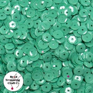 Sequin - Round - Cup – 10mm – Green Peony - Price per gram