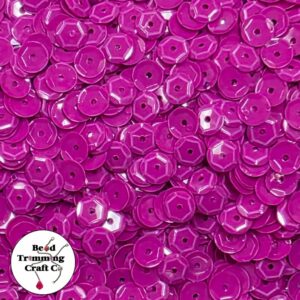 Sequin - Round - Cup – 10mm - Pink Dark Peony - Price per gram