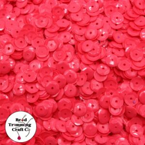 Sequin - Round - Cup – 10mm - Red Peony - Price per gram