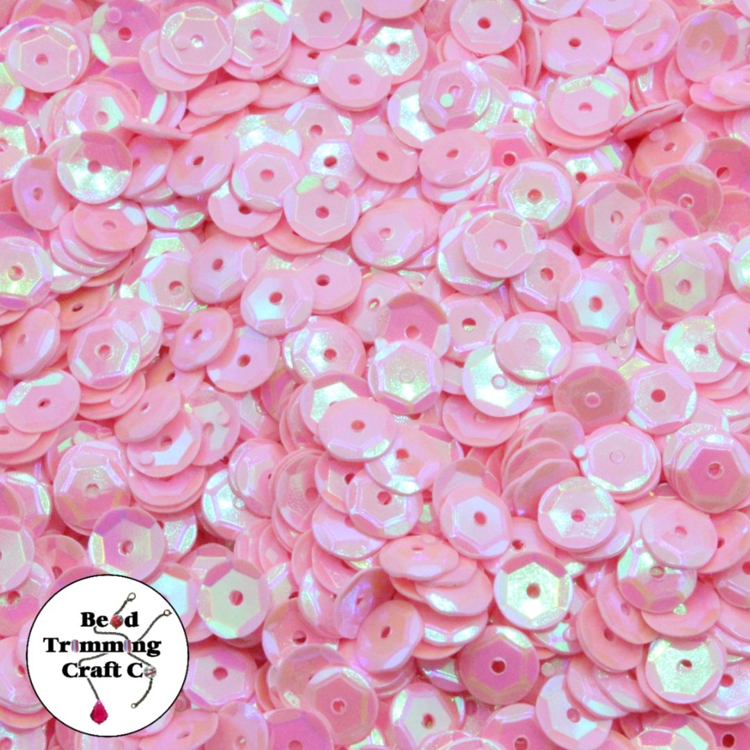 Sequin - Round - Cup – 10mm - Pink Musk AB - Price per gram