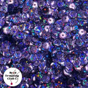 Sequin - Round - Cup – 10mm – Purple Tanzanite Laser - Price per gram