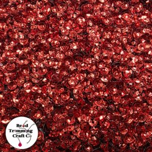 Sequin - Round - Cup – 4mm – Red - Price per gram