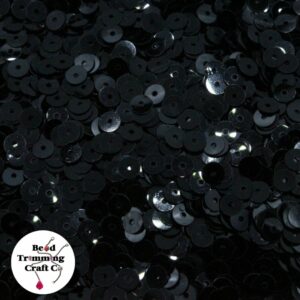 Sequin - Round - Flat – 5mm – Black - Price per gram