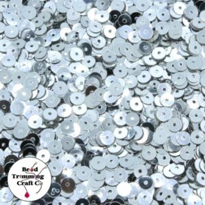 Sequin - Round - Flat – 5mm – Silver - Price per gram