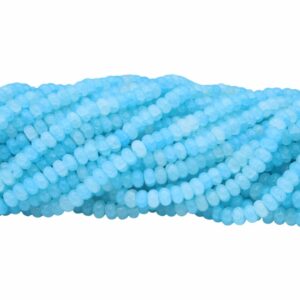 Rondelle - Glass - 8 x 5mm - Aqua - 75cm Strand