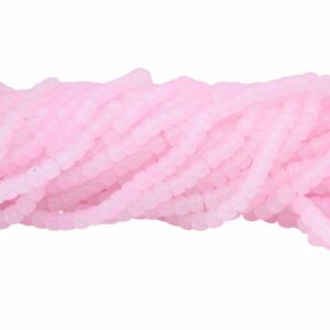 Drum Shape - Glass - 8 x 6mm - Light Rose Opal - 75cm Strand