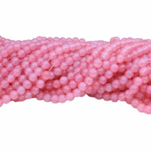 Round - Glass - 10mm - Dark Pink Opal - 75cm Strand